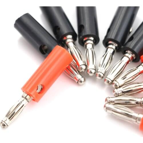 5Pcs/lot Banana Plugs Copper Black & Red Wire Audio Speaker Screw Banana Gold Plate Plugs Connectors Adapter 4mm