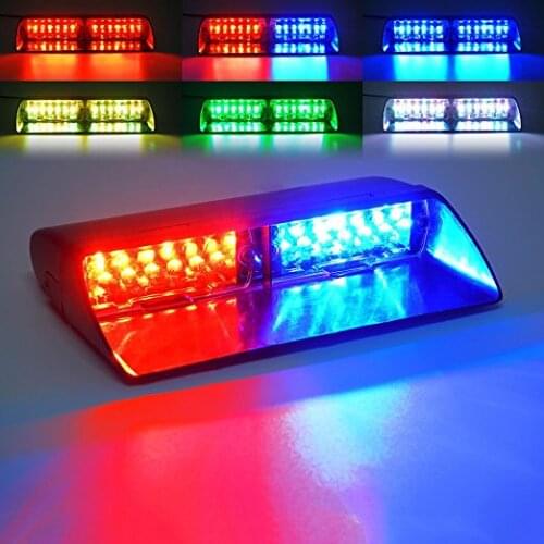 Car 16 LED Red/Blue Amber/White Signal Viper S2 Police Strobe Flash Light Dash Emergency Flashing windshield Warning Light 12v