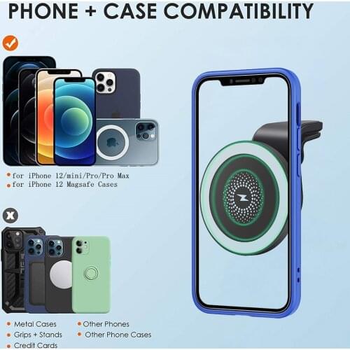 Car bracket Magnetic charger type c for mobile Phone magsafing Wireless Charger Holder air vent Mount Car charging stand