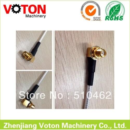 Free shipping 5 inch SMA Female bulkhead Right Angle curly with RG142 cable assembly