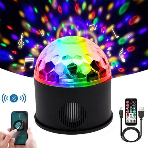 Sound Activated Party Lights Remote Control Disco Ball Light 9 Color with USB Bluetooth LED Strobe Light for Birthday Parties
