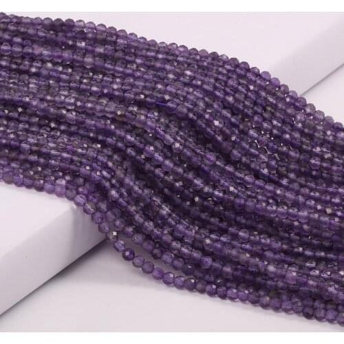 Natural Stone Faceted Round Amethysts Small Beads Loose spacer beads for Jewelry Making DIY Necklace Bracelet Accessories