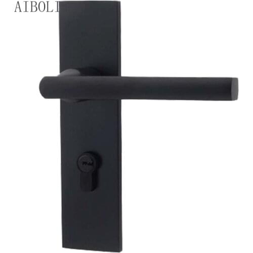Household Bedroom Door Lock Black Magnetic Mute Indoor Solid Wood Door Lock Universal Set Door Lock