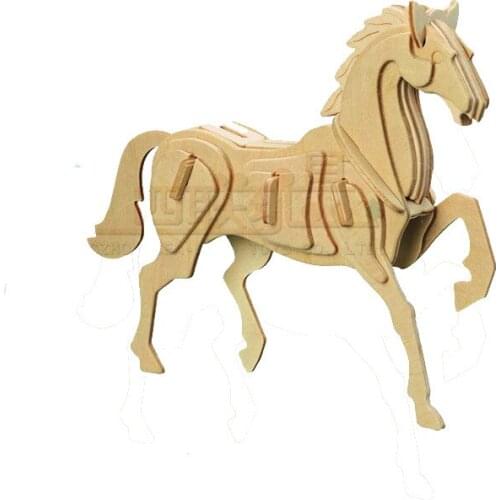 N204 Wooden dinosaur animal toys three-dimensional wooden model mounted puzzle toy 3D DIY for childrens educational baby toys