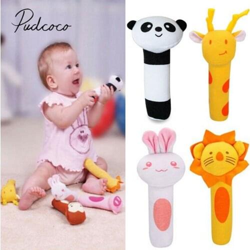 Baby Classic Toys Animal Handbells Developmental Toys Bed Bells Kids Baby Soft Toys Rattle Lovely Soft Mobiles