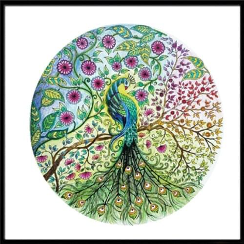 DIY 5D diamond painting Chinese style peacock round diamond embroidery mosaic home decoration pattern handmade