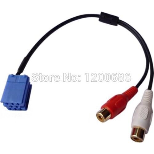 2RCA Aux cable To 8Pin CD Changer Audio Cable Adapter
