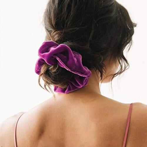 Large Size Korean Velvet Scrunchies Ponytail Holder Pelo Pony Tail Wrap Elastic Hair Bands
