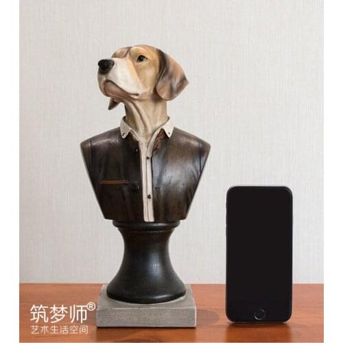 TOP COOL ART GIFT # OFFICE HOME LIVING ROOM STORE LOBBY BAR BUSINESS DECORATION ART 3D GENTLEMEN DOG HOUND DOG ART SCULPTURE