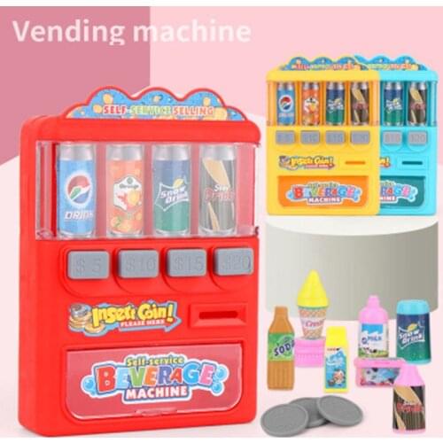 Mini Vending Machine Children Coin-Operated Beverage Machine Self-Service Insert Coins Candy Selling Machine Toys
