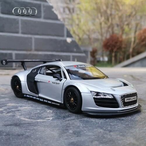 1:24 Audi R8Lms Two-Door Sports Car Simulation Car Model Ornaments Steering Metal Alloy Car Model Collection Boy Birthday Gift