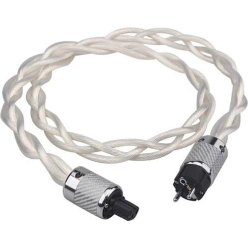 Preffair 5N OCC single crystal audio AU/EU/US power cable 5N OCC silver plated amplifier amplifier Power upgrade cable