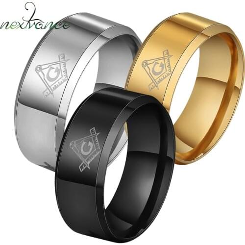 Nextvance Masonic Freemason Symbol G Rings Templar Freemasonry Wedding Band Ring For Men Gift Biker Jewelry Size 7-13