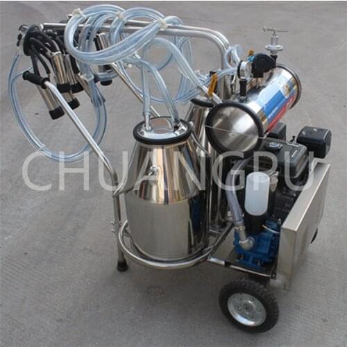 Single Bucket Gasoline Engine Mobile Milking Machine for Milking Cow,Goat