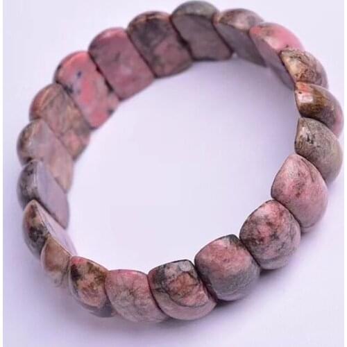 Wholesale Rosestone Natural Crystal Hand Row Texture Stone Bracelets For Women Girl Present Fashion Jewelry JoursNeige