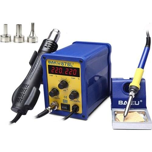 1pc BAKU BK-878L2 led digital Display SMD Brushless Hot Air Rework Station + Soldering Iron and Heat Gun for Cell Phone Repair