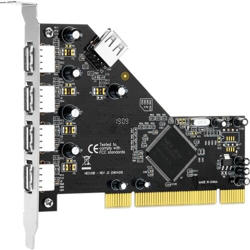 PCI to USB 2.0 expansion card 5-port USB 2.0 adapter 4 external ports + 1 internal port hub nec720101