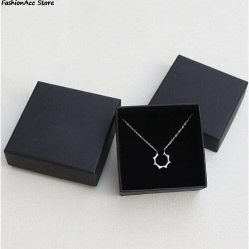 6 Sizes Brand Black Paper Packing Gift Boxes No Logo For Jewelry Bracelet Necklace Ring Earrings Packing Boxes