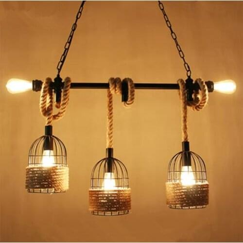 Pendant Light American retro industrial style rope bar chandelier restaurant Internet cafe coffee shop window clothing store