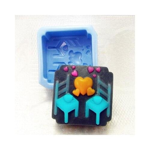 Hot Chair and Heart Modelling Soap Mold Fondant Cake Decoration Mold Handmade Soap Mold Moulds Silicone Rubber PRZY Eco-friendly
