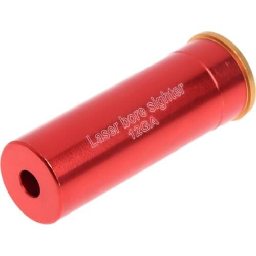 Drop Wholesale 1pcs Red Dot Laser Bore Sight 12 Gauge Barrel Cartridge For 12GA Caliber Laser Wavelength 635-655nm Dropshipping