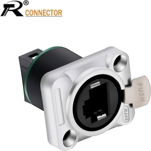 1pc RJ45 Ethernet Network Converter Waterproof Aviation Female Socket with PCB Board Network Interface Connectort 8P8C