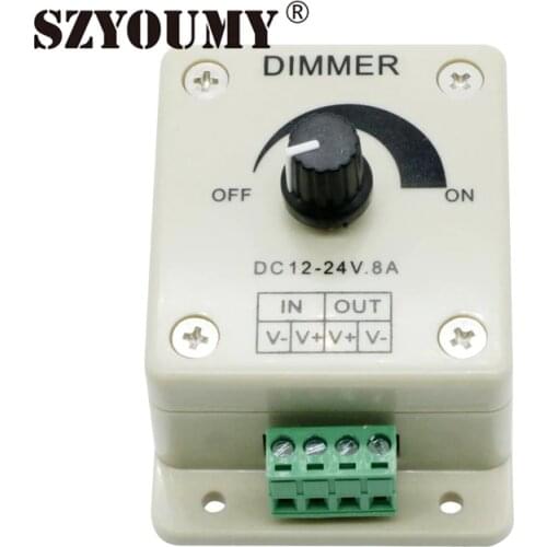 SZYOUMY Hot Selling DC 12V 8A LED Light Protect Strip Dimmer Adjustable Brightness Controller In Stock Free Shipping