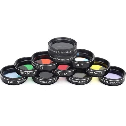 Gosky Telescope 1.25inch 10 Filters Set-5 Plantary Color Filter, Crystal Moon Filter, Variable Polarizing Filter, UHC Filter，Moo