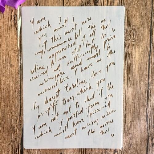 A4 29 *21cm Letter text DIY Stencils Wall Painting Scrapbook Coloring Embossing Album Decorative Paper Card Template,wall