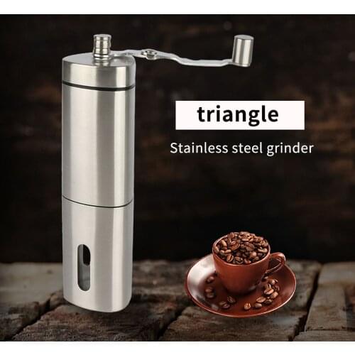 Triangular Stainless Steel Household Hand-Cranked Coffee Grinder Ceramic Grinding Burr Hand-Grinding Coffee Beans
