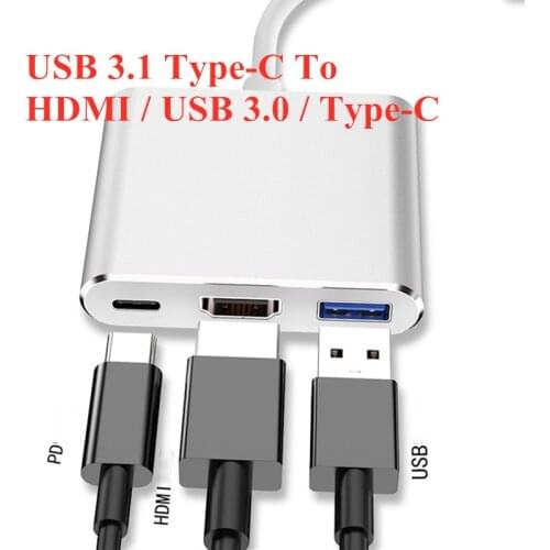 USB 3.1 Type-C to HDMI-compatible USB 3.0 Multiport Adapter Docking Station for Nintendo Switch Macbook Asus Samsung Laptop