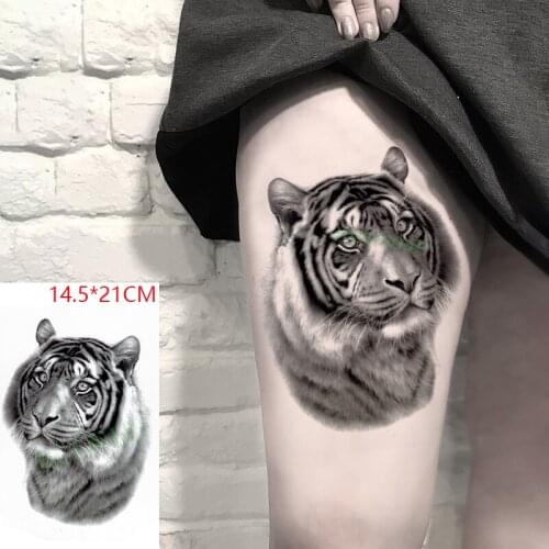 Waterproof Temporary Tattoo Sticker Tiger Animal Big Cat Head Tatto Stickers Flash Tatoo Fake Tattoos for Men Women