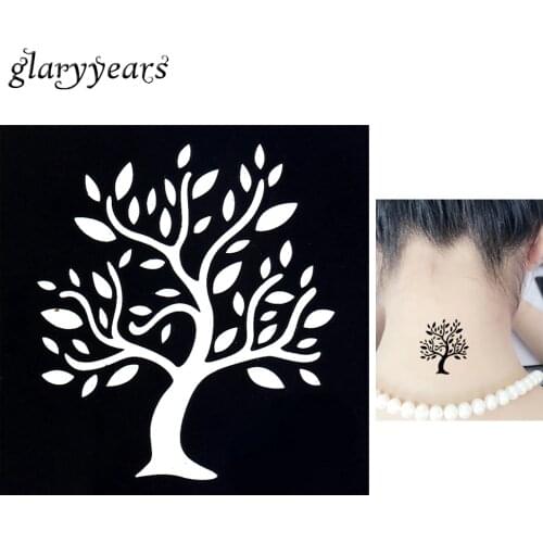 1pc Temporary Airbrush Henna Stencil for Women Body Painting Waterproof Life of Tree Pattern Tattoo Stencil Leg Arm Art Tool G72