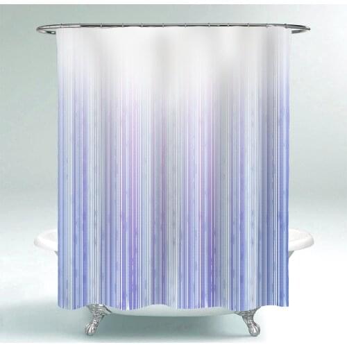NICETOWN Vertical Stripes Gradient Shower Curtain Bathroom Waterproof Polyester Leaves 3D Printing Curtains for Bathroom Shower