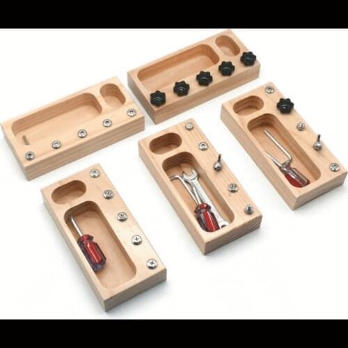 Montessori Busy Board Kids Toolsbox Kit Screw Driver Board Set Simulation Repair Practical Lifetools Box Sensory Toys For Boys