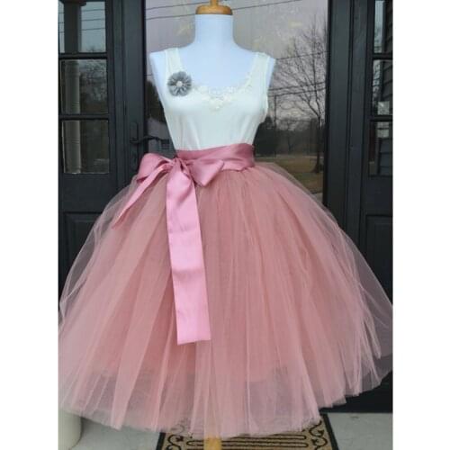 6 Layers 65cm Fashion Tulle Skirt Pleated Tutu s Women Lolita Petticoat Bridesmaids Sweet Party Midi Mini Dress