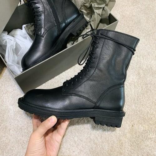 SKLFGXZY The European Genuine leather Womens boots Classic Martin boots Department of womens boots Womens shoes