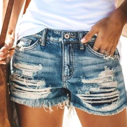Womens Short Jeans High Waist Shorts Leisure Ripped Denim Pants Garment For Female 2021 New Fashion