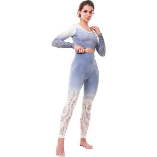 Yoga Sets Women Gym Sports Set Elastic Sports Hight Waist Leggings Sportswear Workout Sets Women