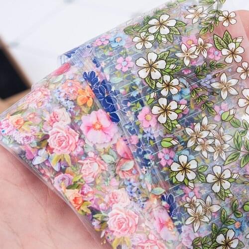 10Pcs/Set Nail Art Transfer Decals Decorations Manicure Nail Foils Mixed Flower Stickers Nails Stickers Tool Designs Nail DIY