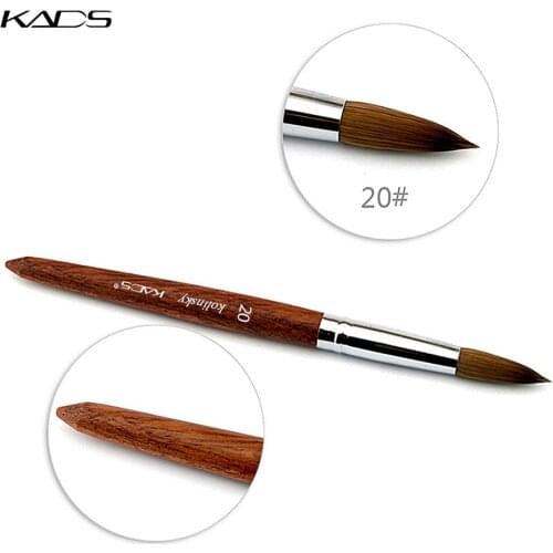 20# 100% Red Wood Handle Kolinsky Sable Nail Art Brush Manicure Tools Nail Art Brush For Nails Painting UV Gel Nails Brushes