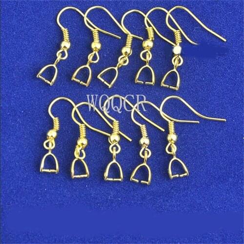 200PCS 18K Gold Earring Hook Drop Earrings Clip Hooks Suitable For DIY Jewelry Making Accessories