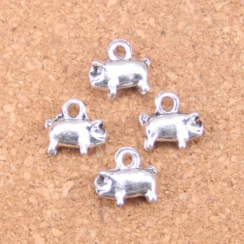 16pcs Charms lovely pig 11x11x4mm Antique Pendants,Vintage Tibetan Silver Jewelry,DIY for bracelet necklace