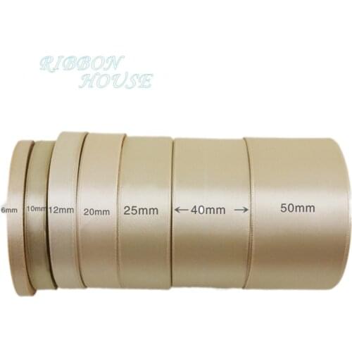 25 yards/roll) Champagne Single Face Satin Ribbon Wholesale Gift Wrapping Christmas ribbons