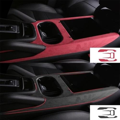 DNHFC Suede Leather Water Cup Cover For Porsche Cayenne 2018 2019 Car Accessories