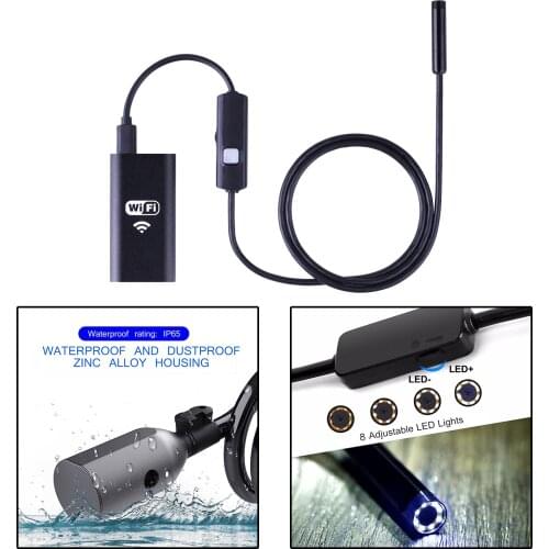 WIFI Endoscope Camera HD 720P 8mm Lens Wireless Waterproof Mini Inspection Camera Phone WIFI Endoscope