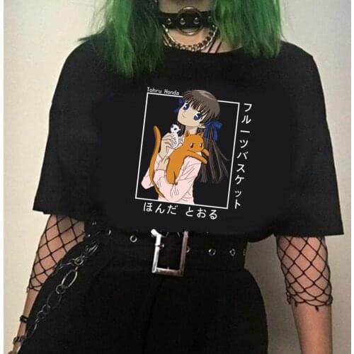 Fruits Basket Tohru Honda T-shirt Men Funny Anime Hip Hop Top Tees Male