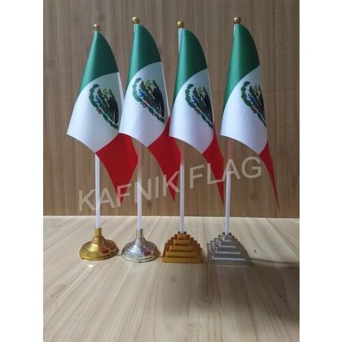 KAFNIK,5/10pcs a lot Mexico table desk flag banner 14*21cm flag /Plastic flags or suction cups for your choice free shipping