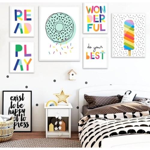 Baby Nursery Canvas Painting Colorful Wall Art Do Your Best Inspirational Quote Poster and Print NordicKids Room Decor Picture