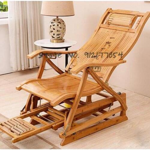 Rocking chair recliner chair adult balcony home leisure lazy elderly solid wood easy chair sofa chair backrest bamboo chair